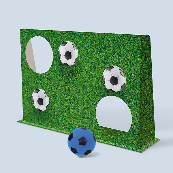 Mur de but avec balle molle, motif football pour loisirs et événements