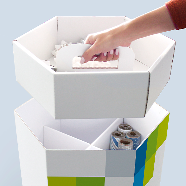 Insert de transport amovible de l’Organiseur de papier cadeau blanc