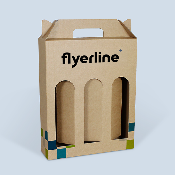 Custom-printable brown Triple-bottle wine box for wine gifts