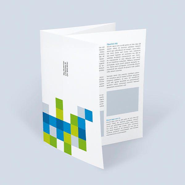 Individuell bedruckbarer Selfmailer mit Doppelparallelfalz für Mailings