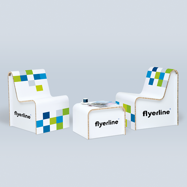 Lounge furniture with a table for trade fairs and events