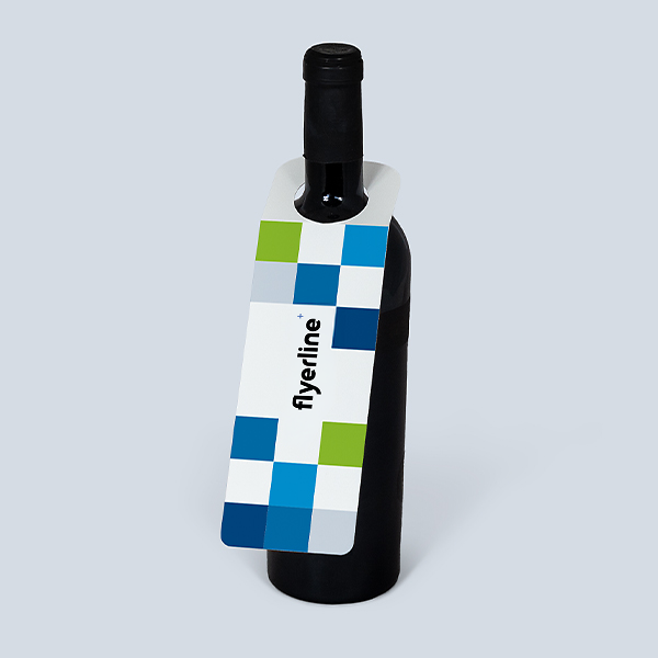 Accroche-bouteilles - Rectangle personnalisable sur une bouteille de vin