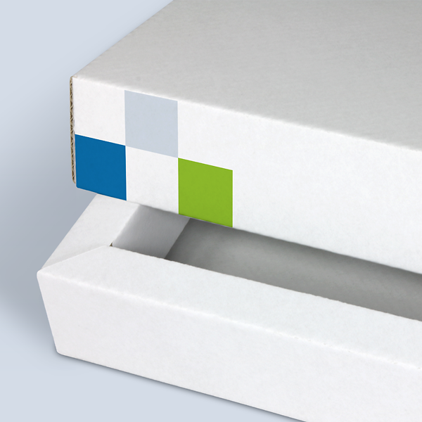 Détail du Carton cloche avec bord « trottoir » blanc ouvert