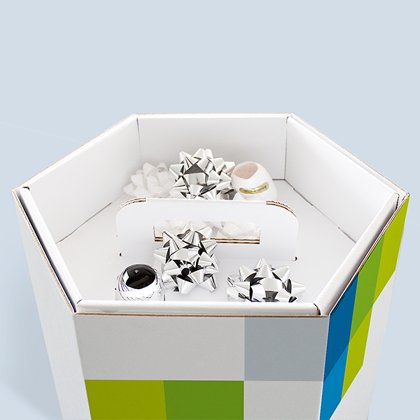 Organiseur de papier cadeau blanc personnalisable pour rouleaux