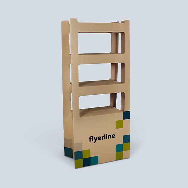 Natural cardboard shelf display for products and promotional items