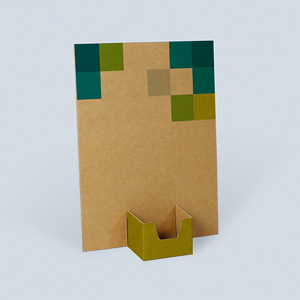 Custom-printable brown Business Card Holder Portrait for trade fairs