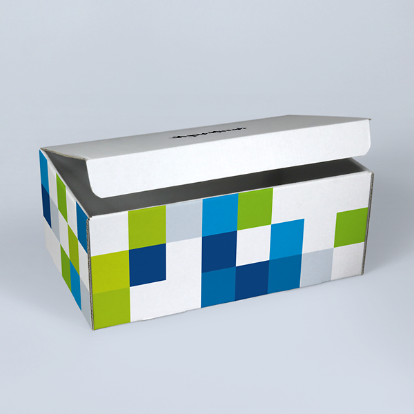 White Box with Hinged Lid with the lid open