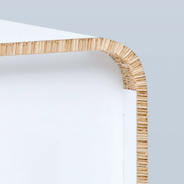 Close-up of the sturdy honeycomb cardboard construction