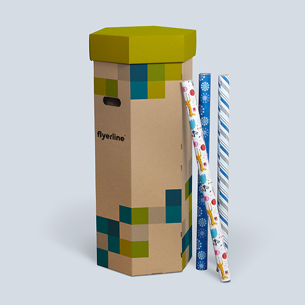 Organiseur de papier cadeau brun personnalisable pour rouleaux