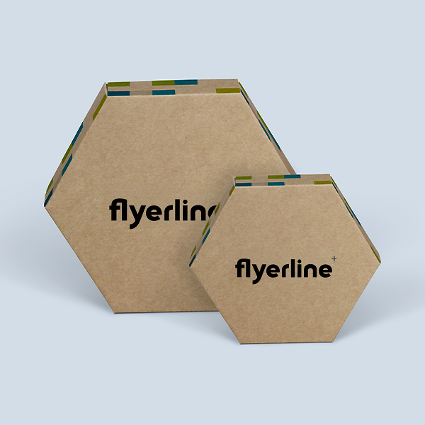 Brown six-sided Slip Lid Boxes in two sizes