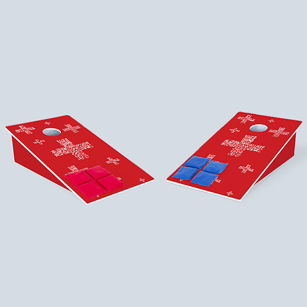 Zwei Cornhole-Bretter Swiss Edition für Partys und Events