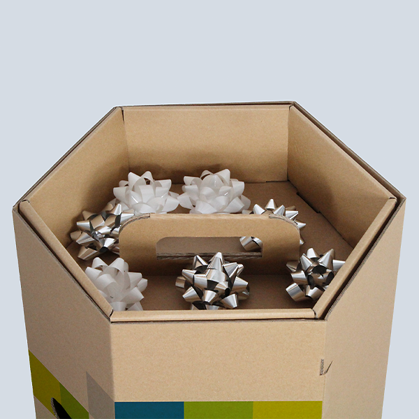 Insert de transport de l’Organiseur de papier cadeau brun avec rubans