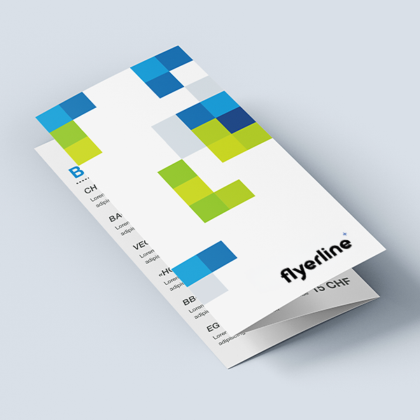 Unfolded Z-fold menu with multiple menu panels for restaurants, cafés and bistros