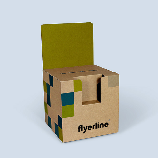 Printed natural cardboard Raffle Box with Flyer Holder