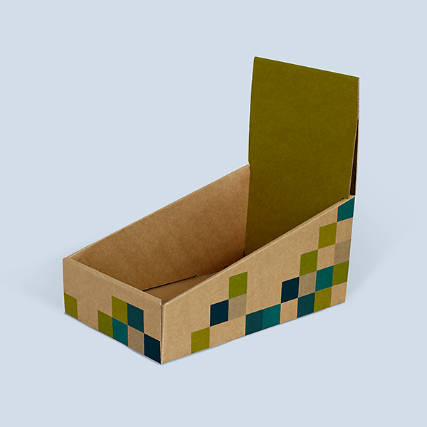 Natural cardboard Counter Display with Integrated Topper