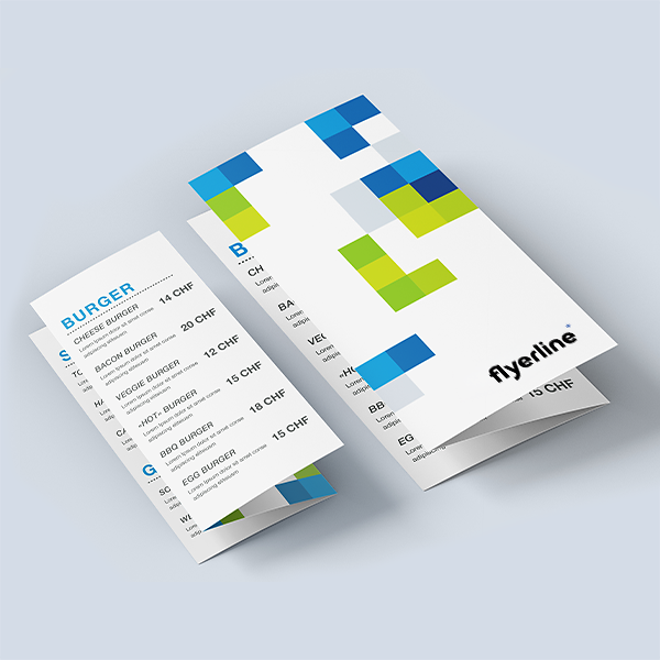 Closed, compactly folded Z-fold menu