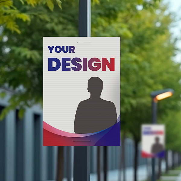 Affiche légère tout temps® sur un lampadaire