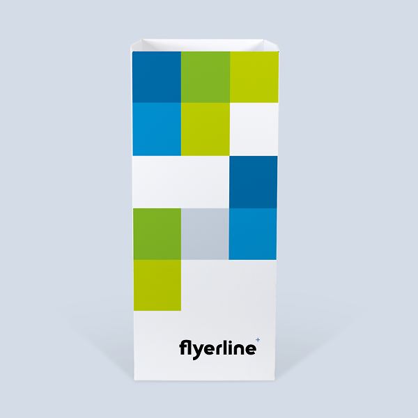 Custom-printable four-sided Bin for sales promotions