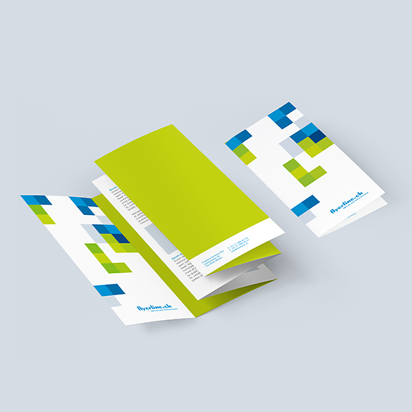 Flyer geschlossener Zickzackfalz
