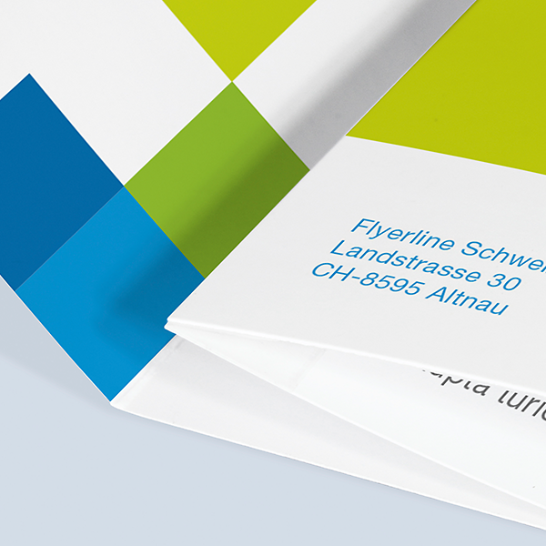 Close-up of the printed address on a Self-Mailer - Letter Fold