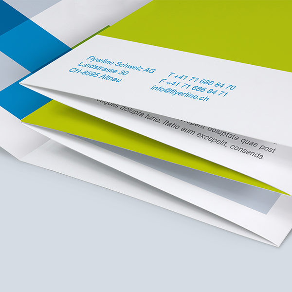 Close-up of the printed address on a self-mailer for direct mailing